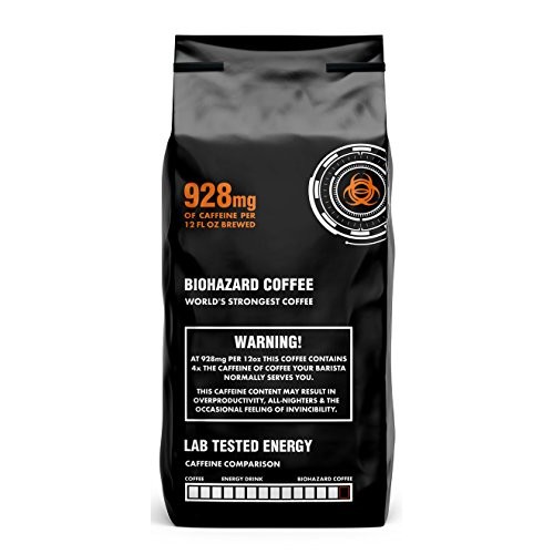 Biohazard Ground Coffee, The Worlds Strongest Coffee 928 Mg Caf