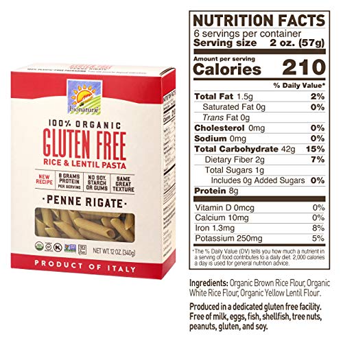 Bionaturae Penne Rigate Gluten-Free Pasta | Rice And Lentil Penn