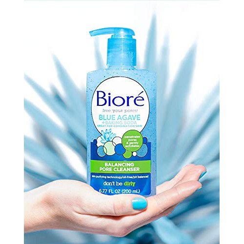 Biore Daily Blue Agave Plus Baking Soda Balancing Pore Cleanser,