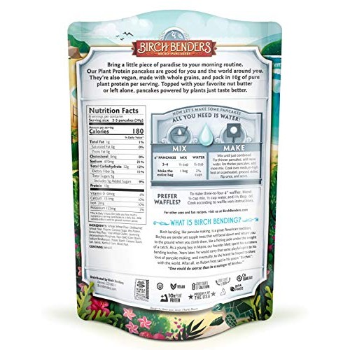 Birch Benders Plant Protein Pancake &Amp; Waffle Mix, Vegan, 10G Pla