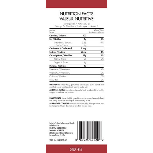 Biscottea Traditional Shortbread Cookies 8 Cookies