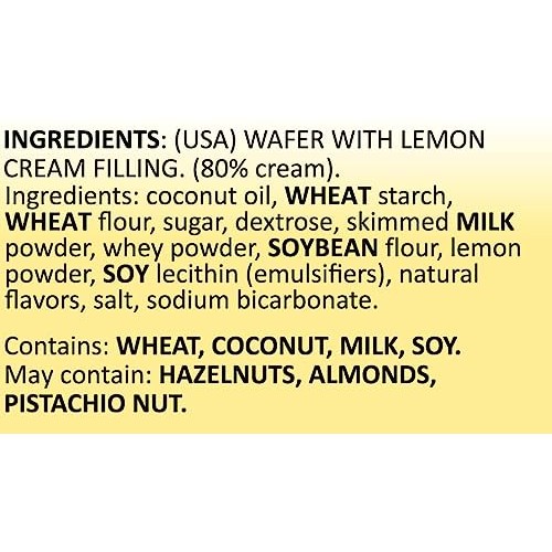 Biscottelli Wafer Cookies, Lemon Cream Filled, Imported from Ita...