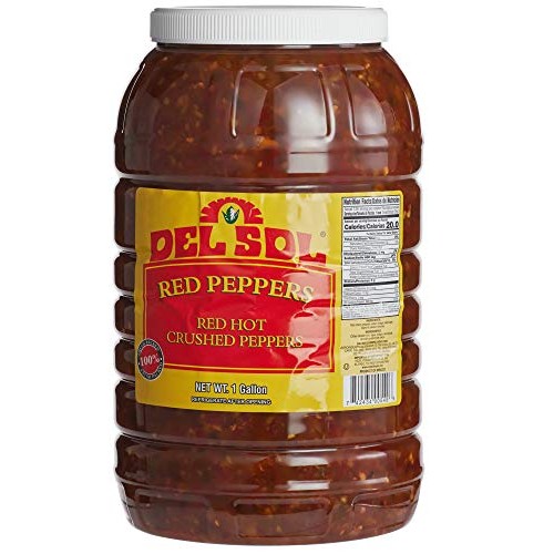 Del Sol Red Hot Crushed Peppers, 1 Gallon