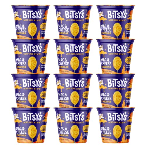 Bitsys Cheddar Microwave Mac & Cheese Cups with Real Cheese, Hi...