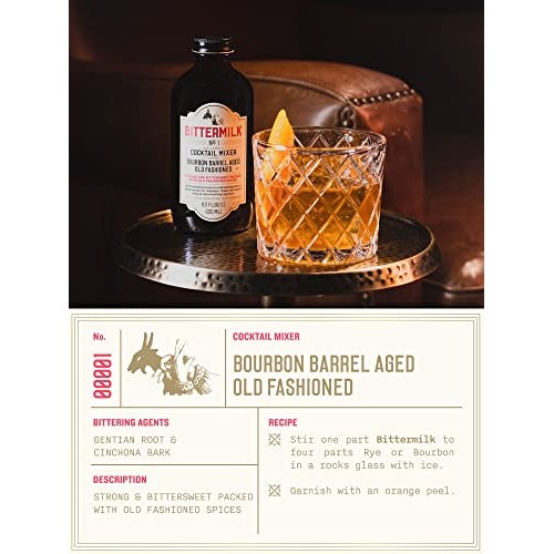 Bittermilk No.1 Bourbon Barrel Aged Old Fashioned Mix - All Natu...