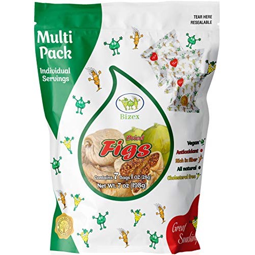 Bizex - Sun Dried Natural Smyrna Figs - 7Oz In Total - 1Oz 7 Ind