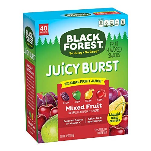 Black Forest Fruit Snacks Juicy Bursts, Mixed Fruit, 0.8 Ounce Black Forest Fruit Snacks Juicy Bursts, Mixed Fruit, 0.8 Ounce