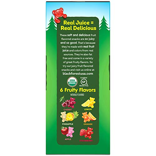 Black Forest Organic Gummy Bears Candy, 0.8-Ounce Bag , 65 Count