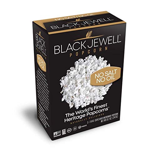Black Jewell Premium Microwave Popcorn, No Salt No Oil, 3-Count,