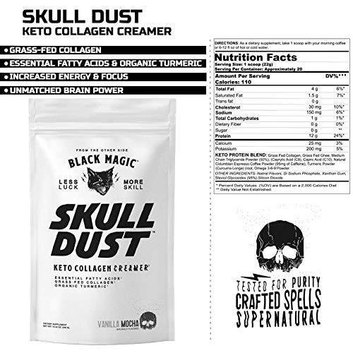 Black Magic Skull Dust Keto Coffee Creamer With Grass Fed Collag