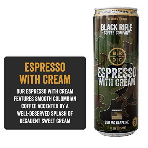 Black Rifle Coffee RTD Espresso with Cream, 11 Fl Oz Pack of 12