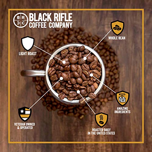 Black Rifle Coffee Whole Bean Silencer Smooth Light Roast, 12