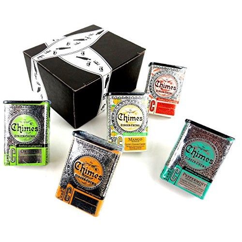 Chimes Ginger Chews 5-Flavor Variety: One 2 Oz Tin Each Of Origi