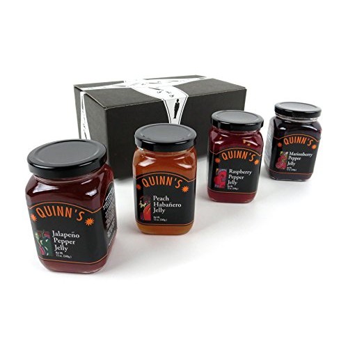 Quinns Pepper Jelly 4-Flavor Variety: One 12 Oz Jar Each Of Jal