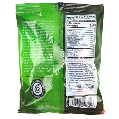 Gustafs Fruit Pastilles Candy, 6.3 Oz Bags In A Blacktie Box P