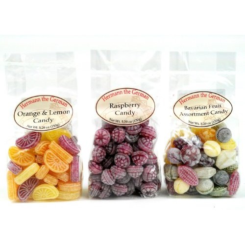 Hermann The German Bavarian Hard Candy 3-Flavor Variety: One 5.2