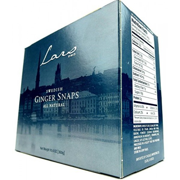Lars Own Swedish Ginger Snaps, 10.6 Oz Package In A Blacktie Box
