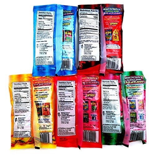 Rips Licorice 5-Flavor Variety: Two 4 Oz Bags Each Of Strawberry