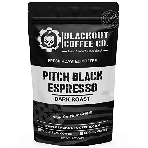 Blackout Coffee, Pitch Black Espresso Extra Dark Roast Coffee, E