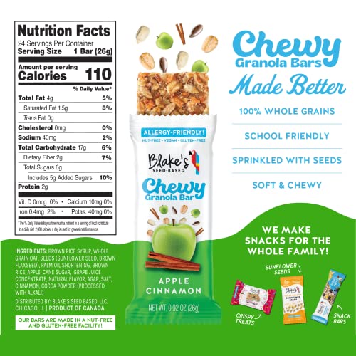 Blake’s Seed Based Chewy Granola Bars — Apple Cinnamon 24 Count...