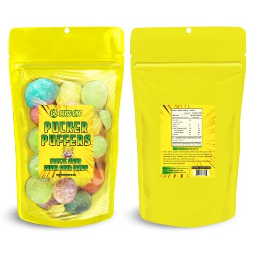 Pucker Puffers Freeze Dried Warheads Candy 2OZ Package super sou...