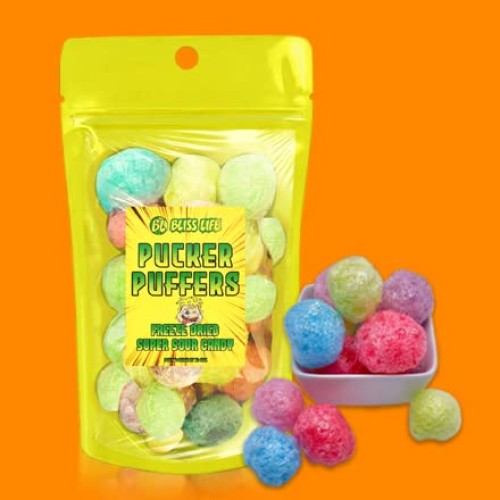 Pucker Puffers Freeze Dried Warheads Candy 2OZ Package super sou...