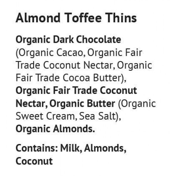 Blissfully Better - Almond Toffee Thins, Made With Coconut Necta