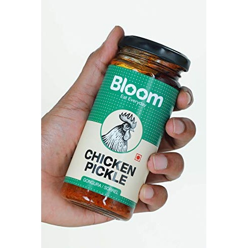 Bloom Foods Hyderabad Boneless Gongura Chicken Pickle, Authent
