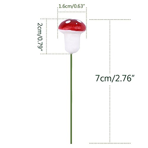 Yueton Pack Of 100 Mini Foam Mushroom For Garden Ornament Flower