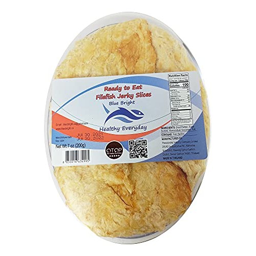 Blue Bright Jerky Filefish 200 Gram Box Dried Grilled Snack Thai
