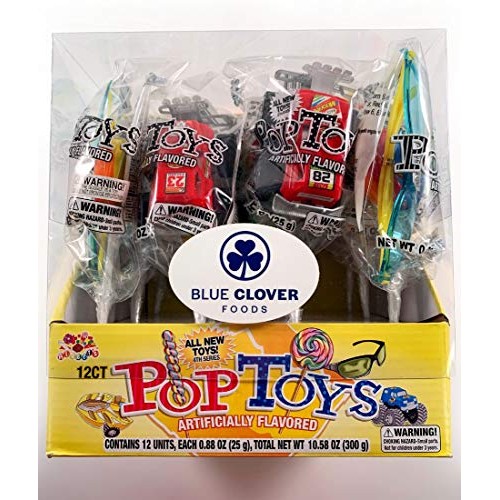 Blue Clover Foods 12 Count Novelty Rainbow Pop Toys | Party Favo