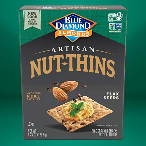 Blue Diamond Almond Artisan Nut Thins Cracker Crisps, Flax Seeds