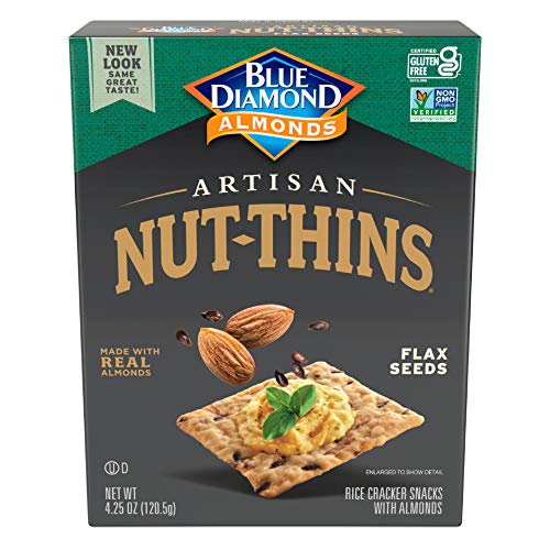 Blue Diamond Almond Artisan Nut Thins Cracker Crisps, Flax Seeds