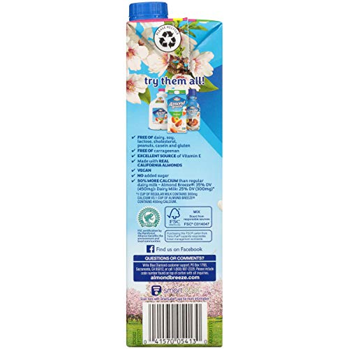 Almond Breeze Dairy Free Almondmilk, Unsweetened Original, 32 Fl
