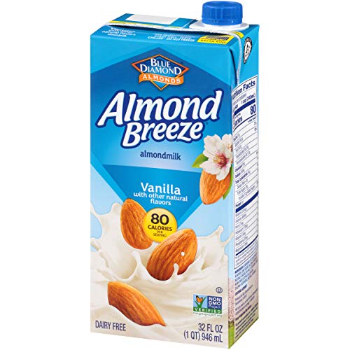 Almond Breeze Dairy Free Almondmilk, Vanilla, 32 Fl Oz Pack Of 12