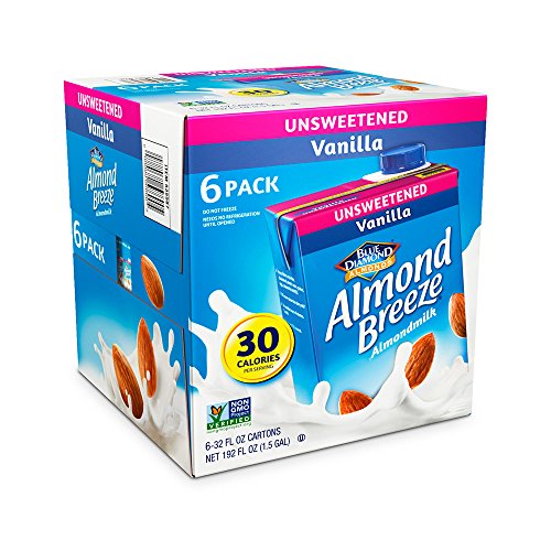 Blue Diamond Almond Breeze Unsweetened Vanilla, 32-Ounce Pack O