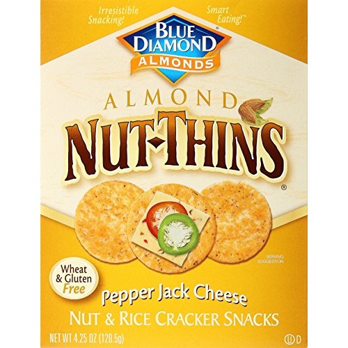 Blue Diamond Almonds Nut Thins Cracker Crisps, Pepper Jack,4.25