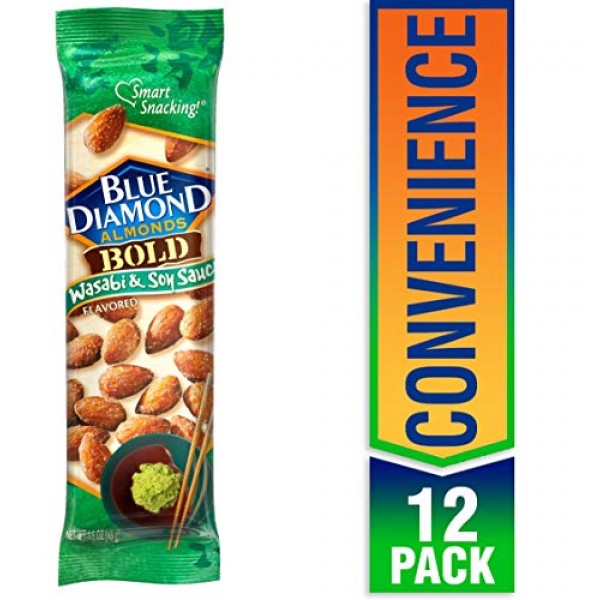 Blue Diamond Almonds, Bold Wasabi &Amp; Soy, 1.5 Ounce Pack Of 12