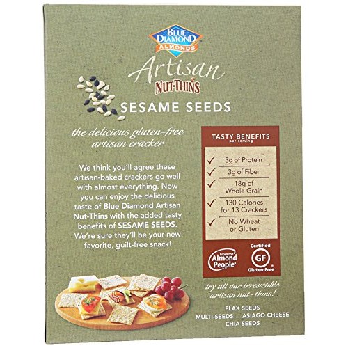 Blue Diamond Almond Artisan Nut Thins Cracker Crisps, Flax Seeds