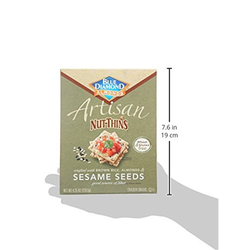 Blue Diamond Almond Artisan Nut Thins Cracker Crisps, Flax Seeds