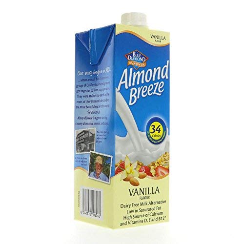 Blue Diamond Almond Breeze Milk, Vanilla, Unsweetened, 32Fl.Oz-