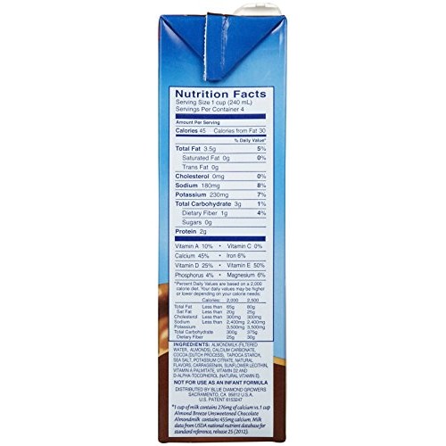 Blue Diamond Almond Breeze - Unsweetened Chocolate - 32 Oz