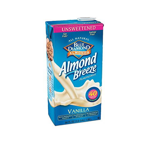 Blue Diamond Almond Breeze Unsweetened Vanilla 64 Oz Pack Of 8