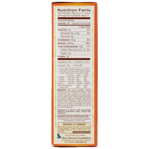 Blue Diamond Almond Cracker Crisps, Cheddar Cheese, 4.25 Oz