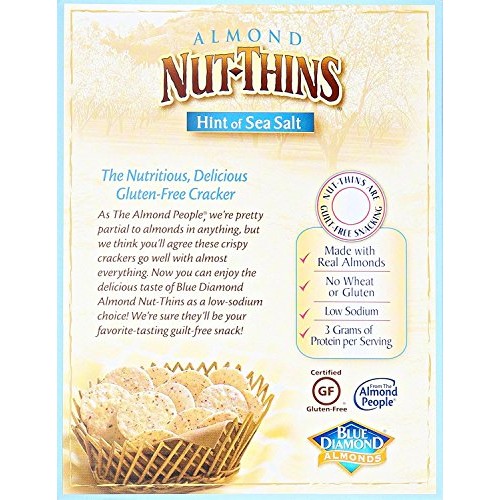 Blue Diamond Almond Nut Thins Cracker Crisps, Hint Of Sea Salt,