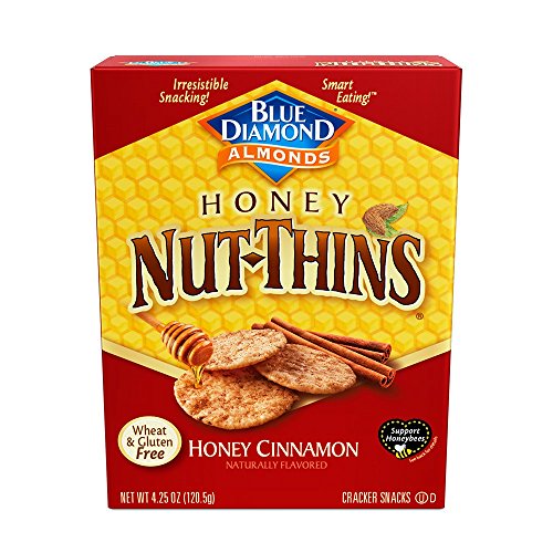 Blue Diamond Almond Nut Thins Cracker Crisps, Honey Cinnamon, 4.