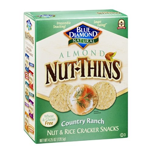 Blue Diamond Almond Nut-Thins Cracker Snacks, Country Ranch, 4.2
