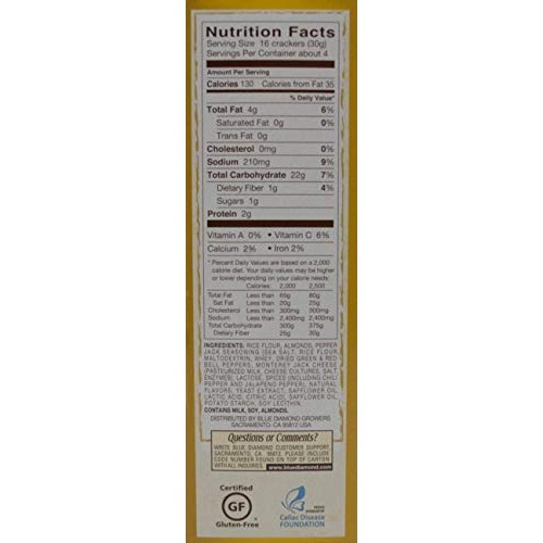 Blue Diamond Almond Nut Thins Rice Crackers | Wheat-Free | Glute