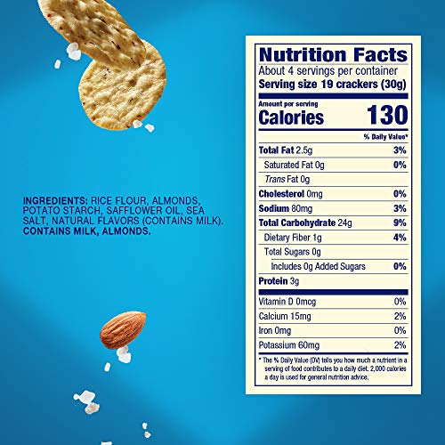 Blue Diamond Gluten Free Almond Nutthins Cracker Crisps, Hint Of