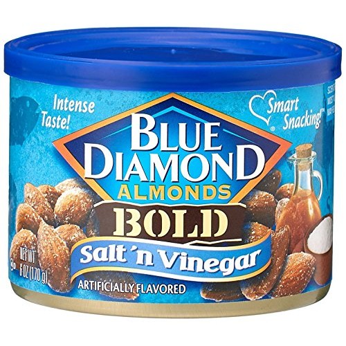 Blue Diamond Salt &Amp; Vinegar Almonds, Bold Tins, 6 Oz, 3 Pack